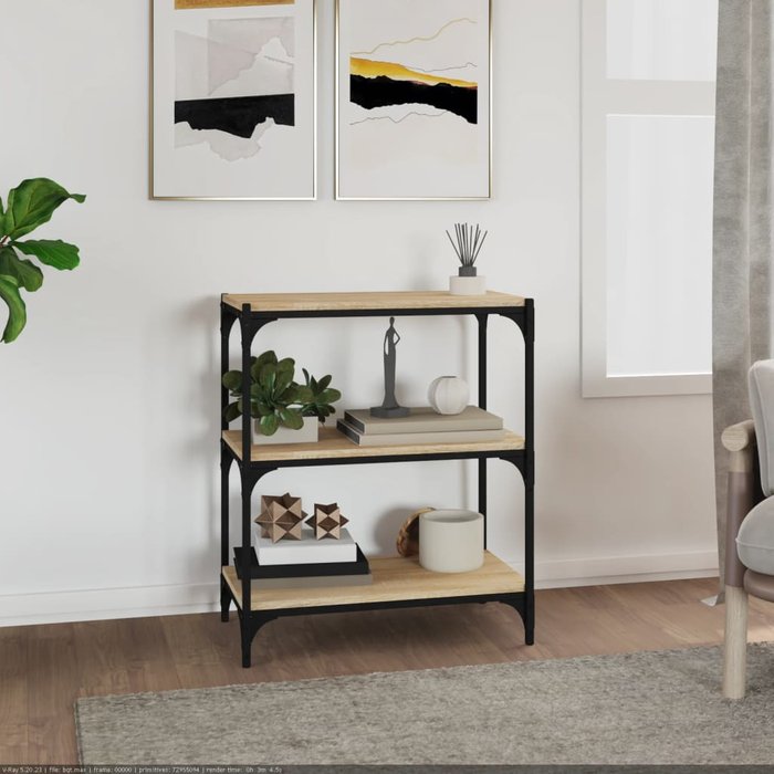 Librería sonoma roble 60x33x70,5 cm madera contrachapada acero