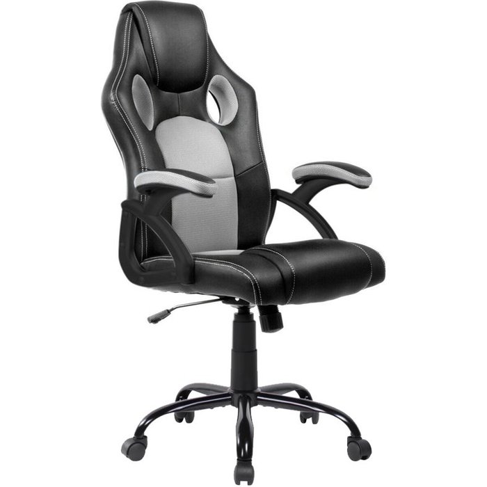 Silla gaming oficina, silla ordenador ergonómica con reposabrazos gris dormidán
