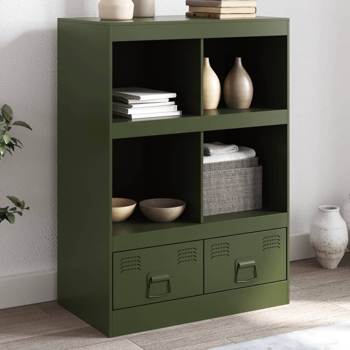 Aparador de acero verde oliva 67x39x95 cm vidaxl