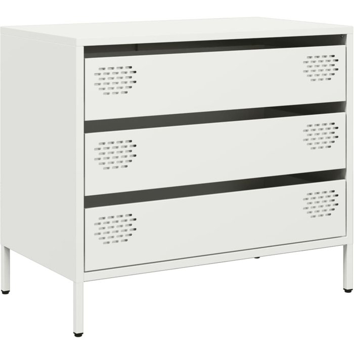 Aparador de acero laminado en frío blanco 68x39x58,5 cm - comfortxl