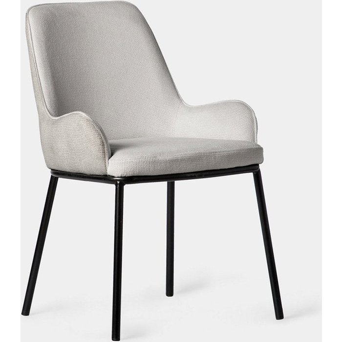 Silla de comedor de tela gris 55x84 cm