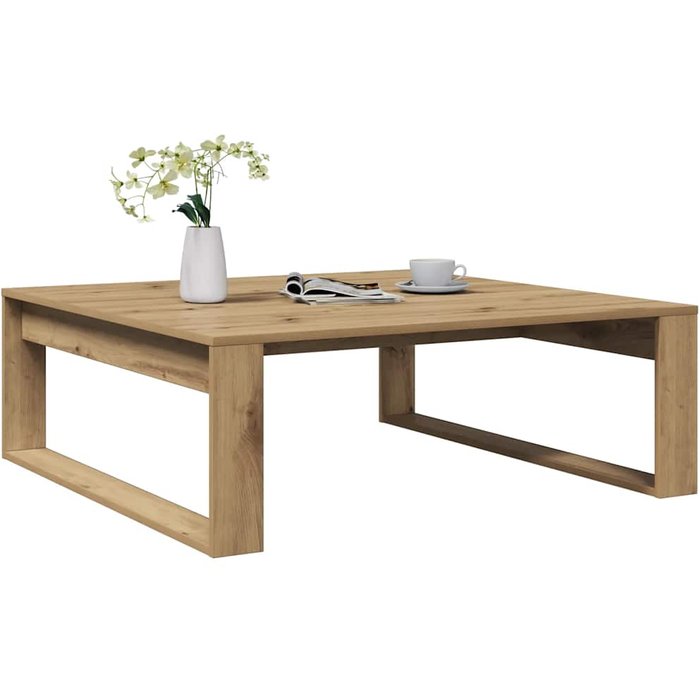 Mesa de centro madera de ingeniería roble artisan 100x100x35 cm