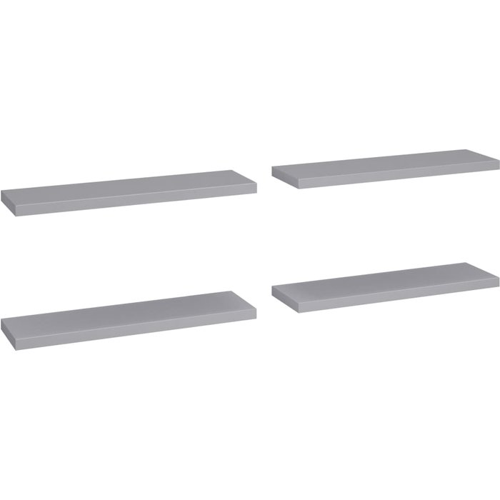 Estantes flotantes de pared 4 uds mdf gris 90x23,5x3,8 cm- comfortxl