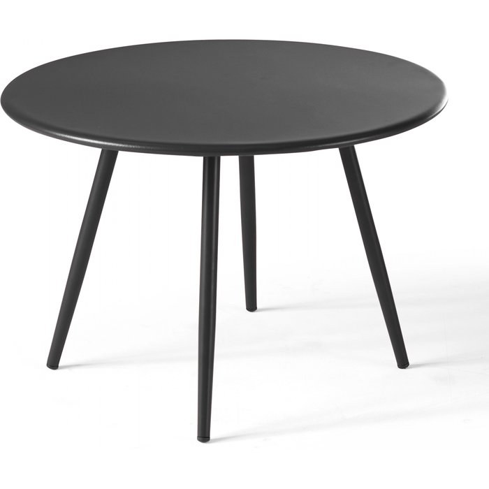 Mesa de centro redonda de metal gris, palavas - oviala