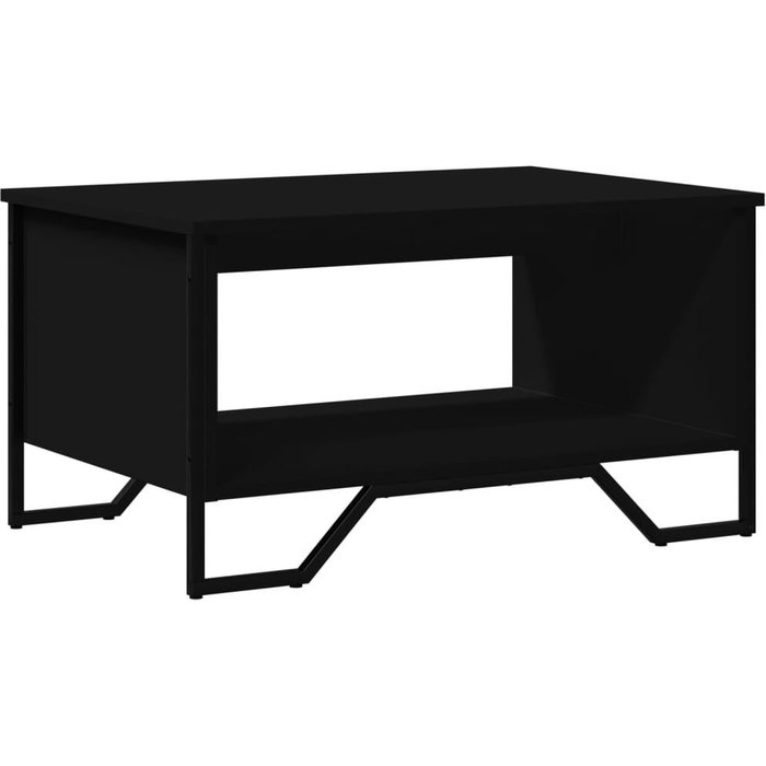 Mesa de centro madera de ingeniería negra 75x51x40 cm - comfortxl