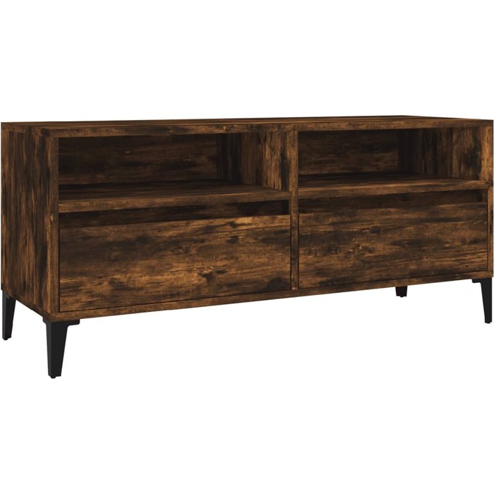 Mueble de tv de contrachapado de roble ahumado 100x34,5x44,5cm - comfortxl