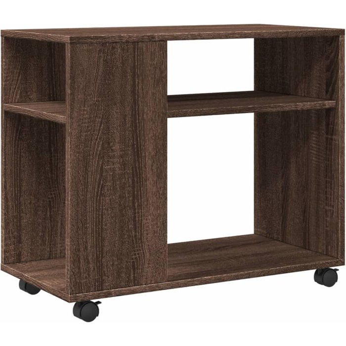 Mesa auxiliar con ruedas madera roble marrón 70x35x60 cm - comfortxl