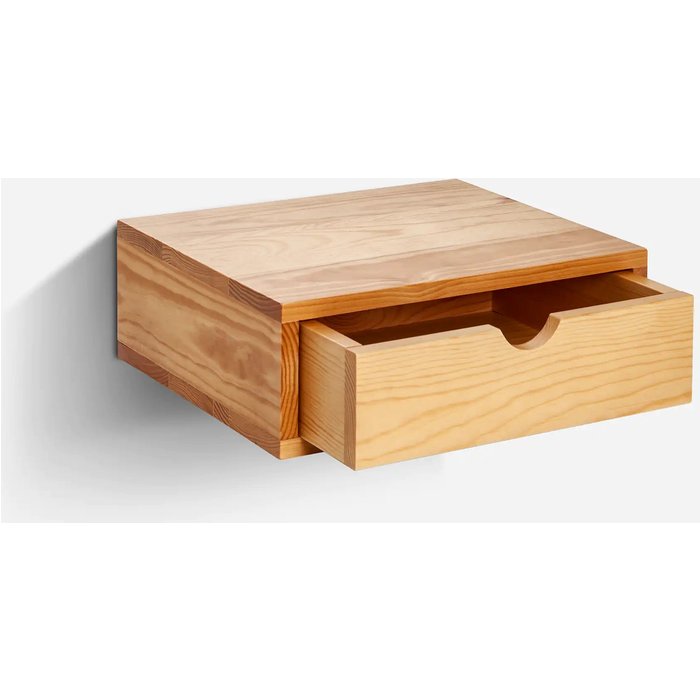 Pejecar – mesita de noche de madera para pared con 1 cajon barniz nogal aren