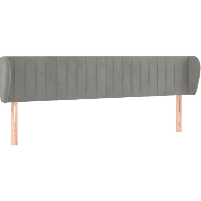 Cabecero cama - mueble cabecero de terciopelo gris claro 163x23x78/88 cm