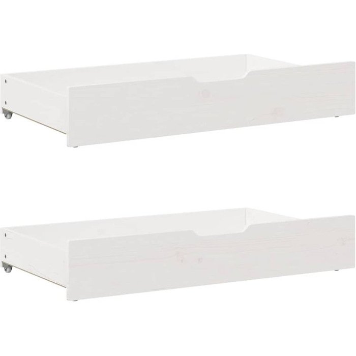 Cajones debajo cama con ruedas 2 uds madera maciza pino blanco vidaxl