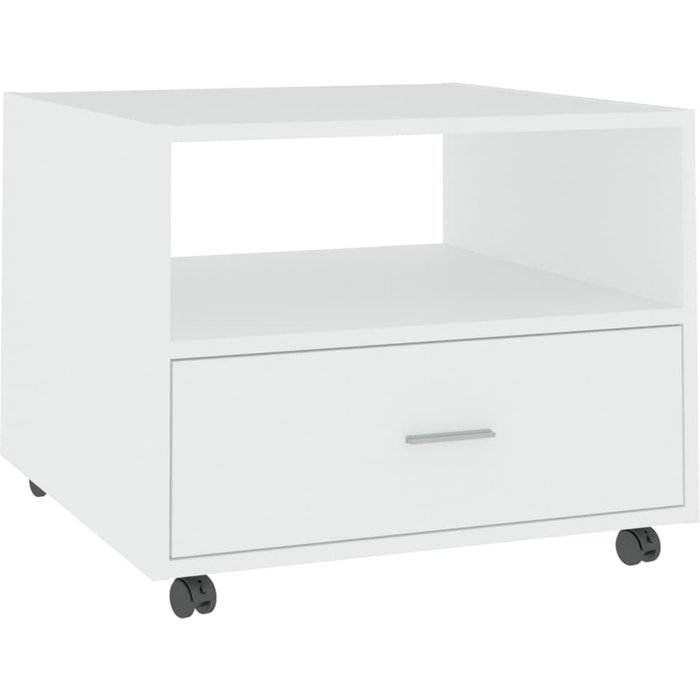 Mesa de centro de madera compuesta blanca 55x55x40 cm - comfortxl