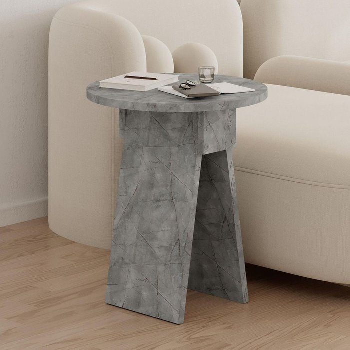 Mesa de salón chen 50x42x23.4 cm color laguna efecto mármol gris