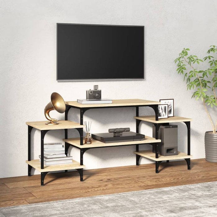 Mueble de tv de roble sonoma, 117 x 35 x 52 cm, madera de ingeniería