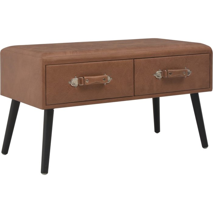 Mesa de centro marrón oscuro 80x40x46 cm polipiel