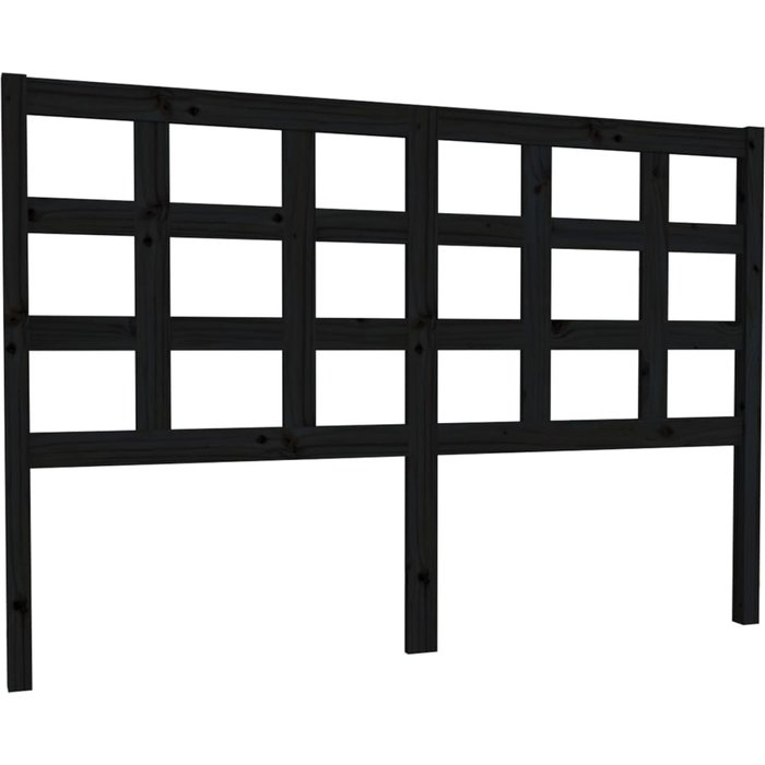 Cabecero de cama - mueble cabecero madera maciza de pino negro 145,5x4x100 cm