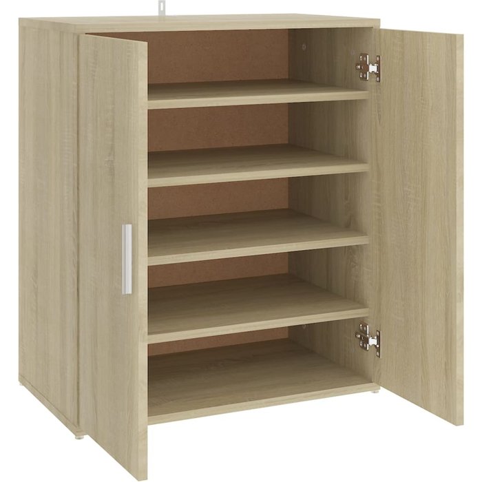 Mueble zapatero madera de ingeniería roble sonoma 60x35x70 cm - comfortxl