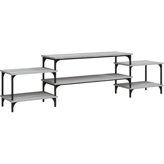 Mueble de tv sonoma de contrachapado gris 197x35x52 cm - comfortxl