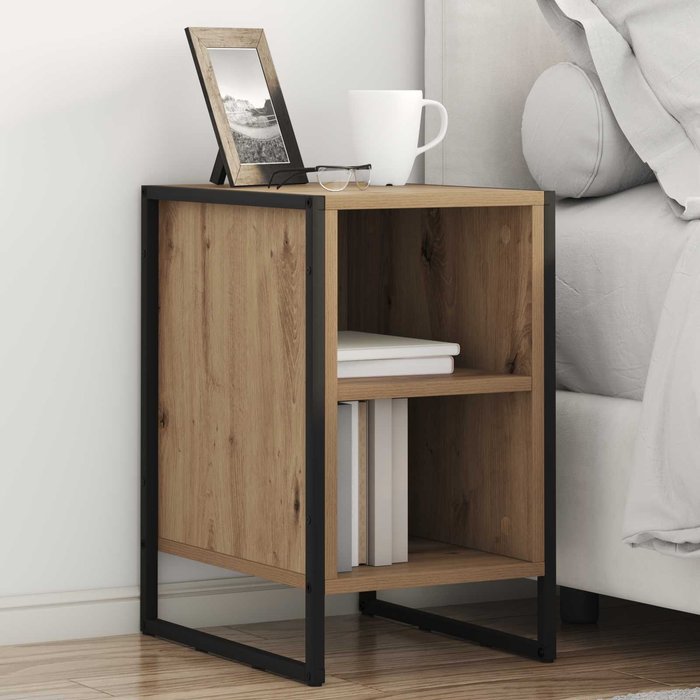 Maison exclusive - mesa de noche 2 pcs roble artesanal 39.5 x 30 x 50 cm