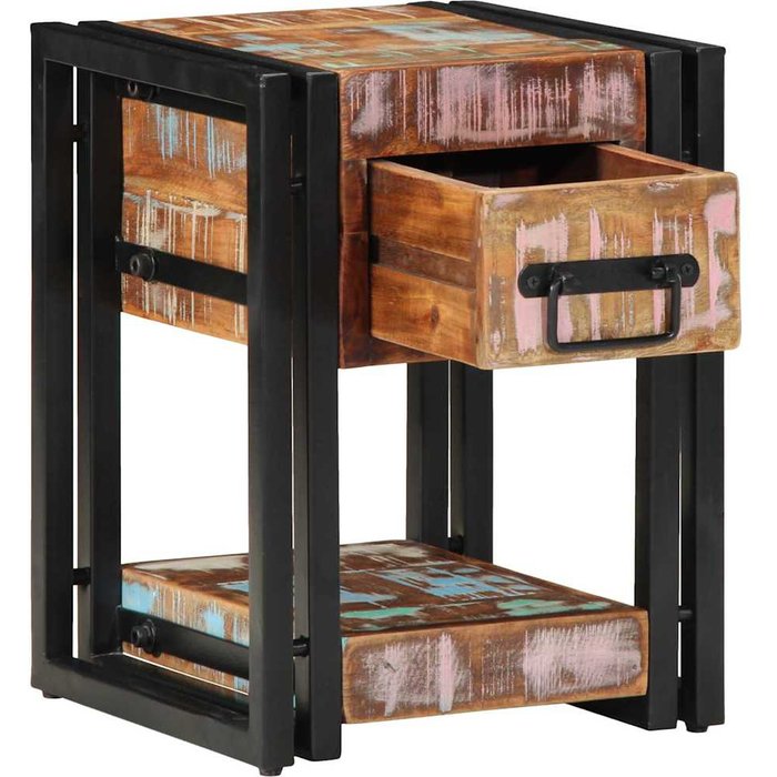 Mesilla de noche con cajón, multicolor, 30 x 30 x 40 cm