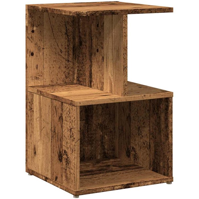 Mesita de noche madera contrachapada madera vieja 35x35x55 cm - comfortxl
