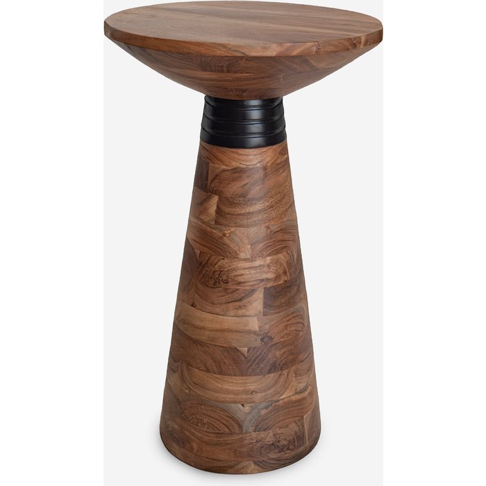 Mesa auxiliar acacia natural 35,5x35,5x60 cm | mesita de noche y decorativa