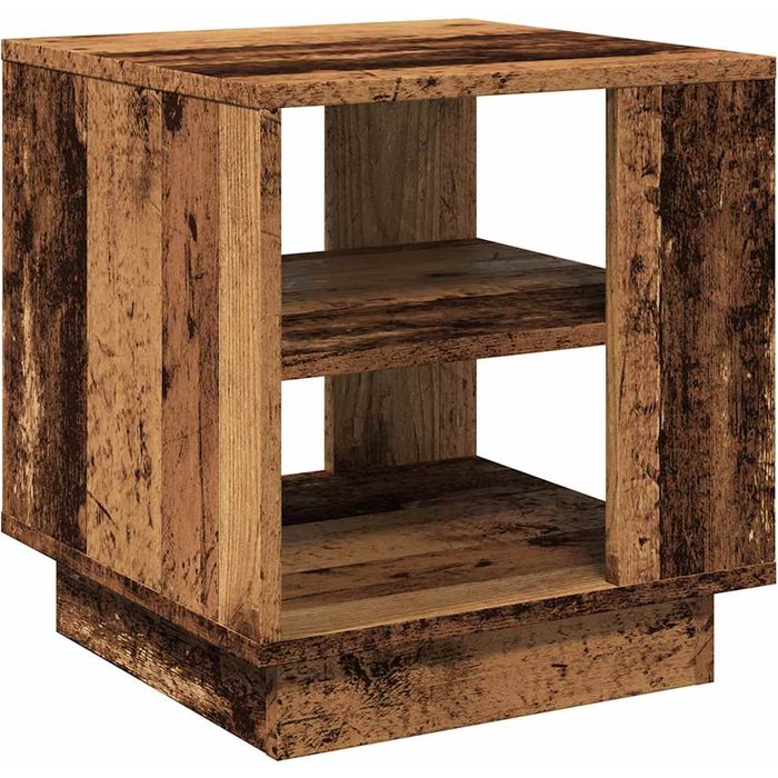 Mesa de centro madera ingeniería madera envejecida 40x40x43 cm - comfortxl