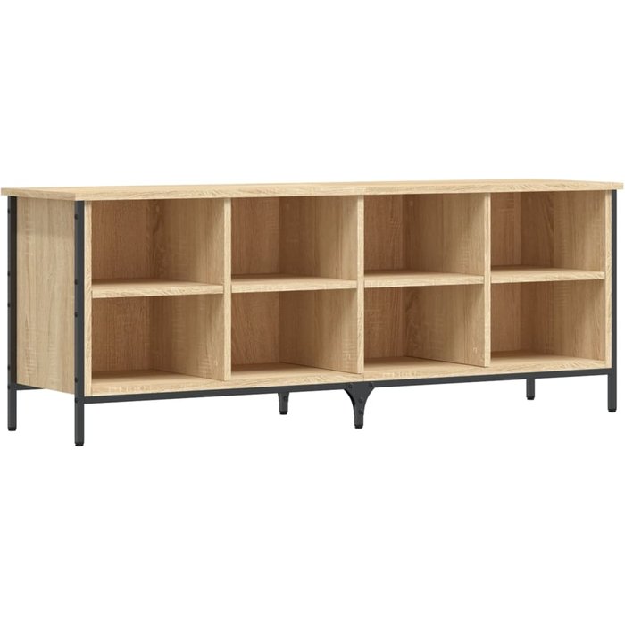 Zapatero de madera laminada de roble sonoma 131x35x50 cm - comfortxl
