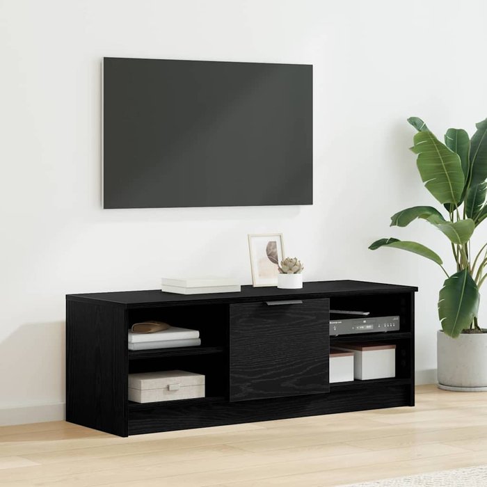 Mueble de tv, roble negro, 102 x 35 x 36,5 cm, madera de ingeniería