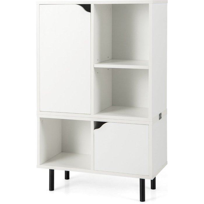 Librería apilable estantería celosía cubos ajustables metal sala blanco