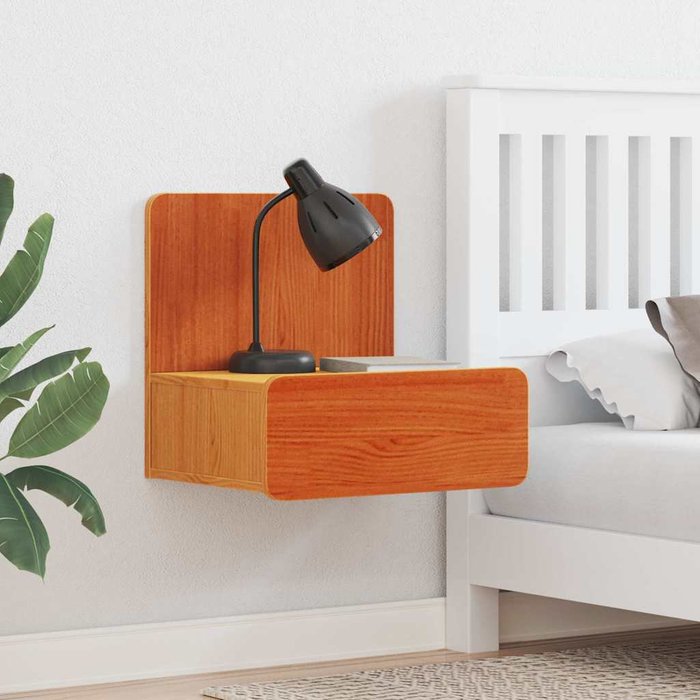 Maison exclusive - mesita de noche con cajón 2 pcs marrón cera 44 x 32,5 x 40 cm