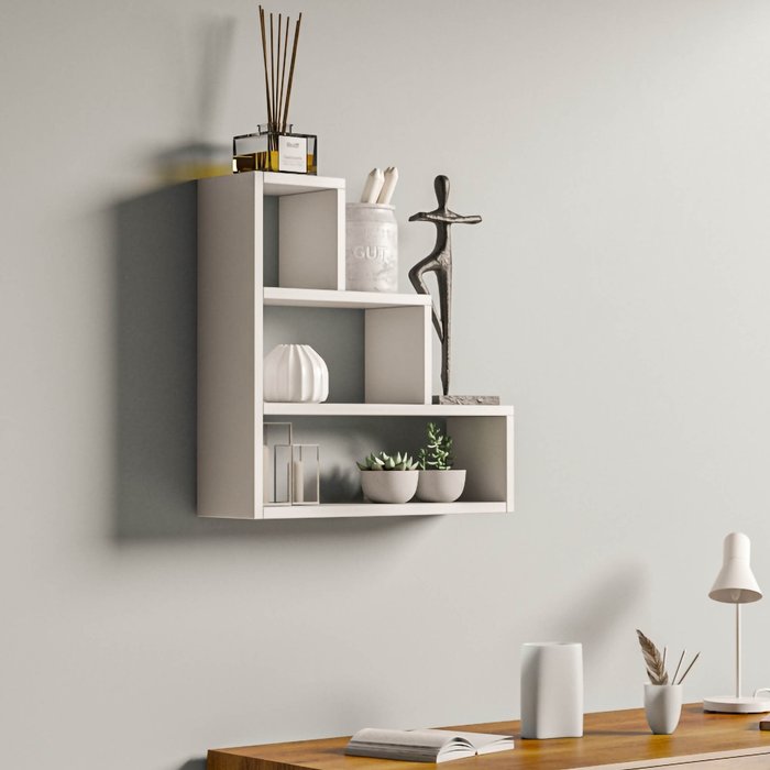 Estante de pared piramit blanco