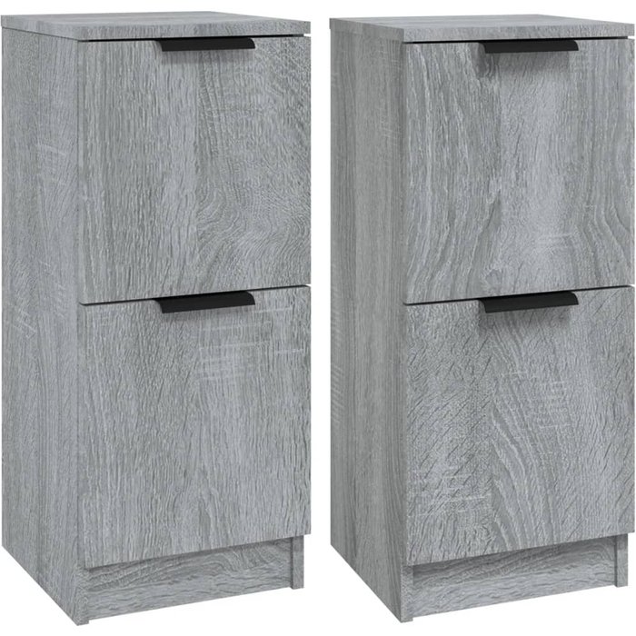 Aparadores 2 uds madera contrachapada gris sonoma 30x30x70 cm - comfortxl
