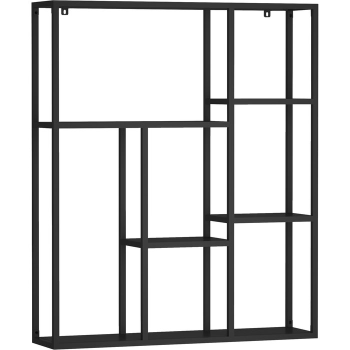 Estante de pared de acero 90 x 75 x 18 cm negro 03_0007038