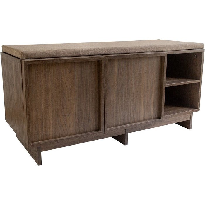 Banco entrada 3 compartimentos madera 100×40×48 cm