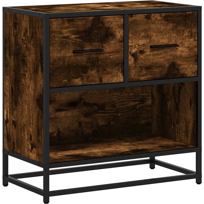 Mesita de noche roble ahumado 60x31x60 cm madera contrachapada - comfortxl