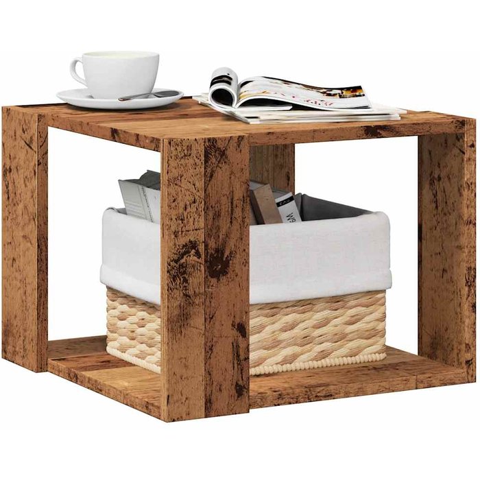 Maison exclusive - mesa de centro de madera contrachapada envejecida 40x40x30 cm