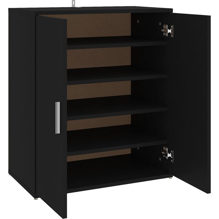 Mueble zapatero de madera de ingeniería negro 60x35x70 cm - comfortxl