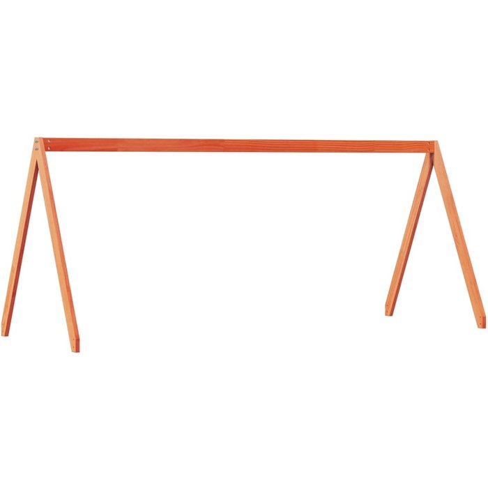 Dosel de cama infantil en madera maciza de pino, marrón, 209x95,5x88 cm