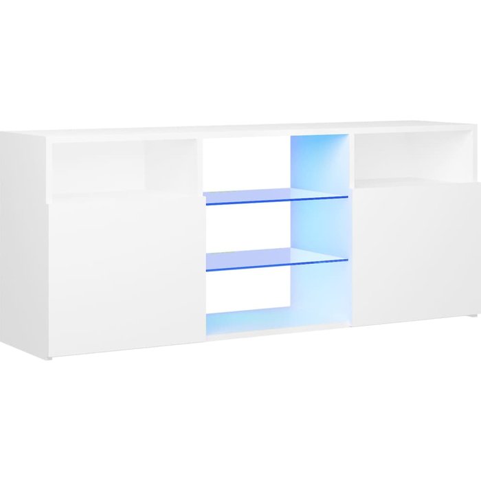 Mueble tv con luces led blancas 120x30x50 cm