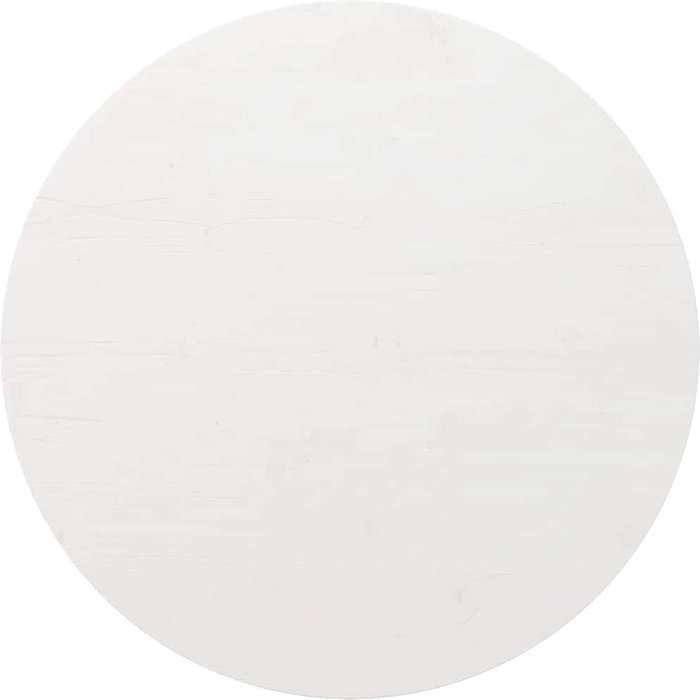 Tablero blanco de ø80x2,5 cm. madera maciza de pino.