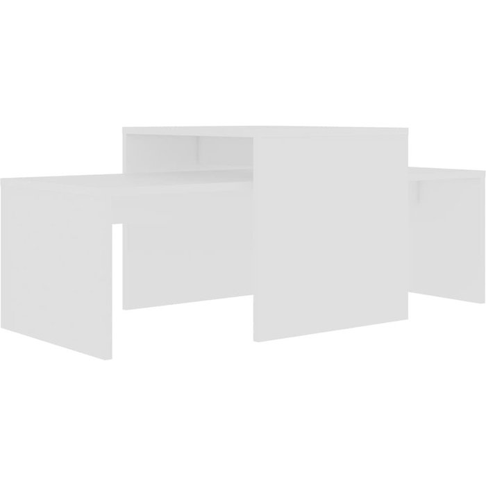 Set de mesas de centro madera contrachapada blanco 100x48x40 cm - comfortxl