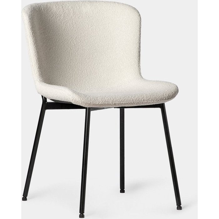 Silla de comedor de bouclé beige 50x80 cm