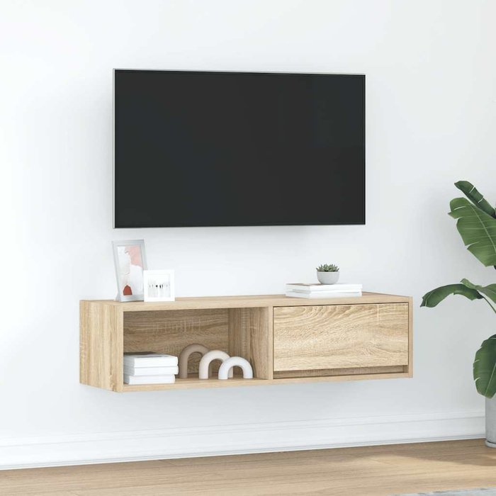 Mueble de tv de roble sonoma 100x31x25,5 cm madera de ingeniería