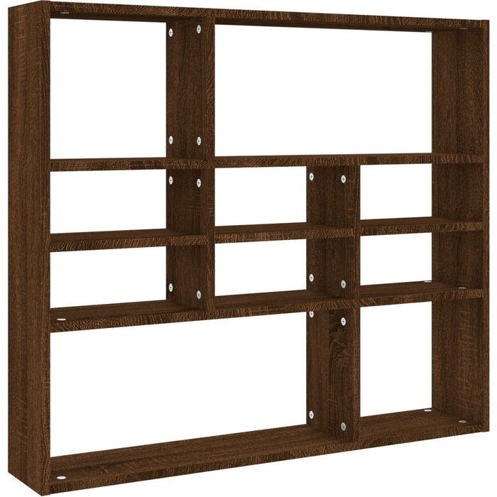 Estantería de pared de madera laminada roble marrón 90x16x78 cm - comfortxl