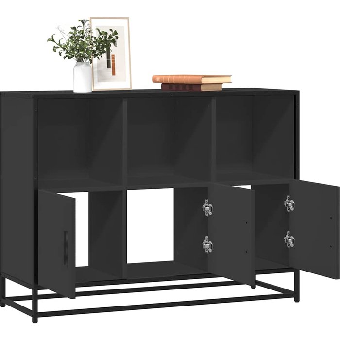 Aparador de madera de ingeniería negro 100x35x76 cm vidaxl