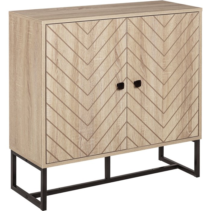 Aparador moderno 2 puertas 80cm madera negro - mueble buffet salón dormitorio