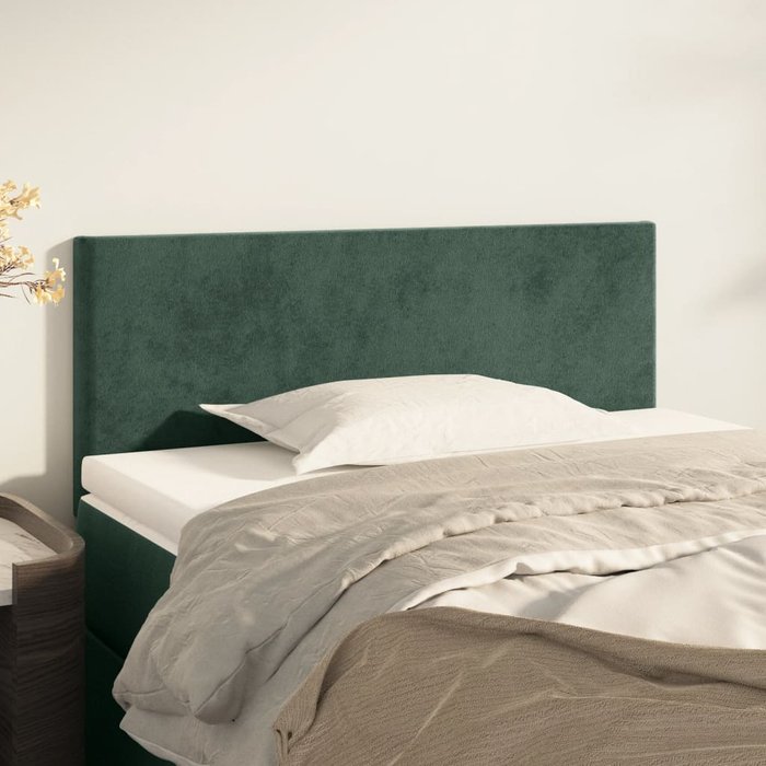 Cabecero de terciopelo verde oscuro 80x5x78/88 cm - comfortxl