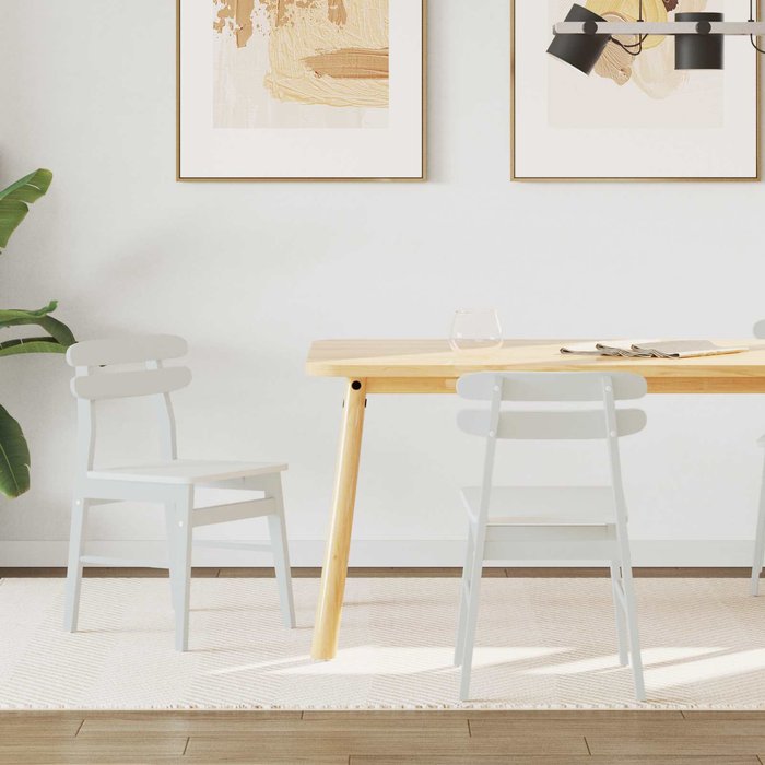 Silla de comedor 2 pcs madera de caucho sólido vidaxl