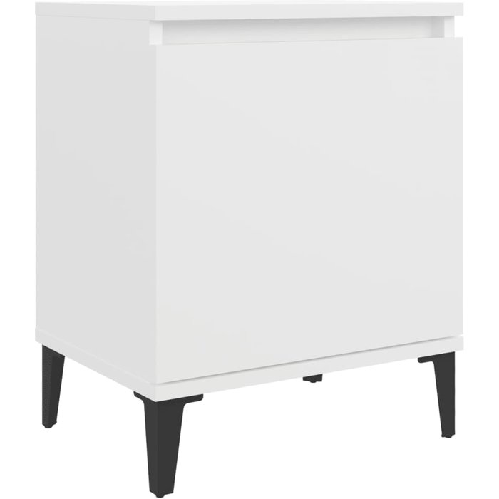 Mesita de noche con patas de metal blanco 40x30x50 cm - comfortxl
