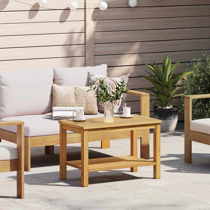 Mesa auxiliar de aceite natural 70 x 40 x 45 cm